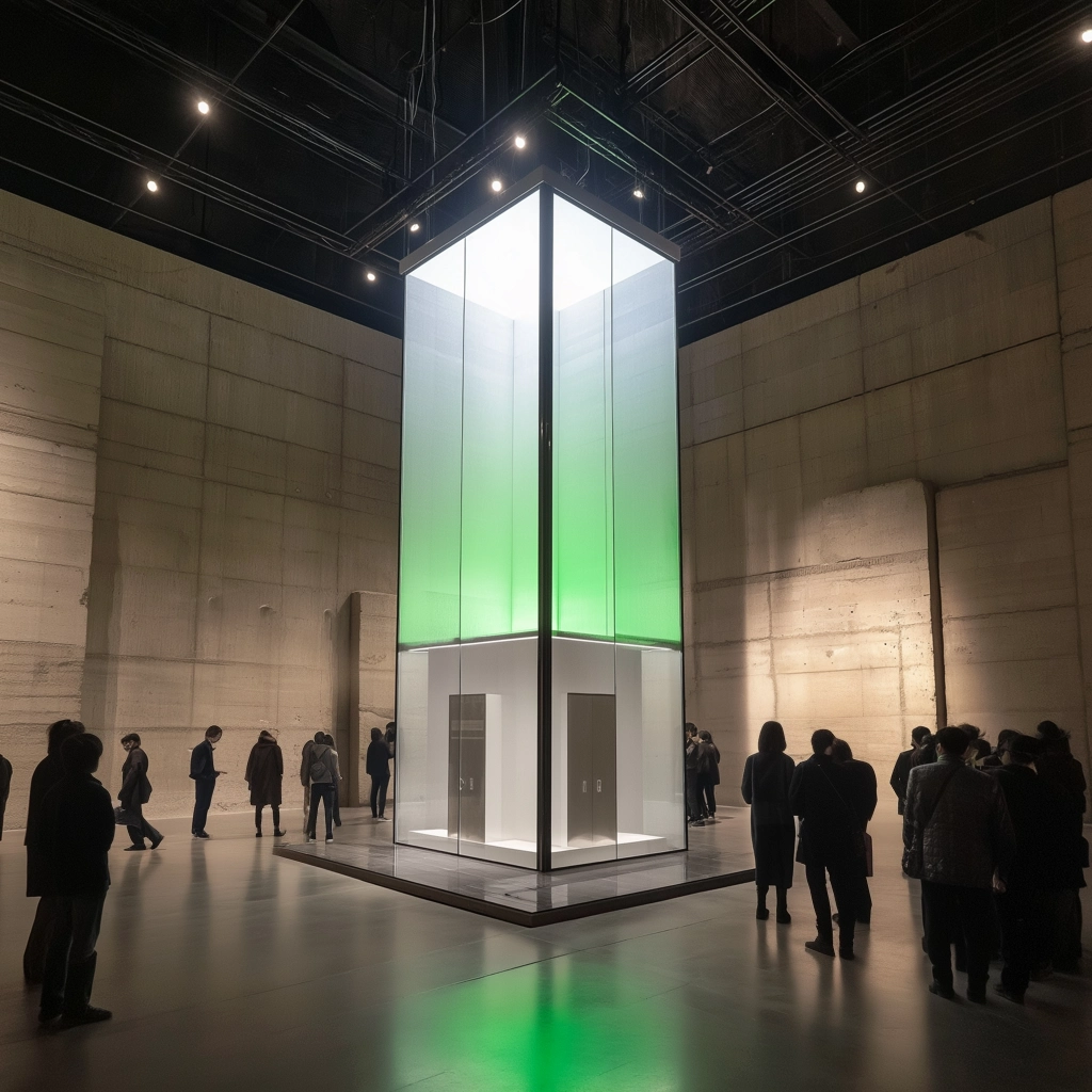 View of The future public space lift is a cosmic lift • AI LIFTS